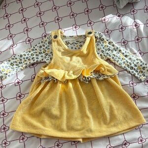 Baby Starters Yellow and Gray Casual Dress